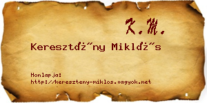 Keresztény Miklós névjegykártya