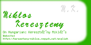 miklos kereszteny business card